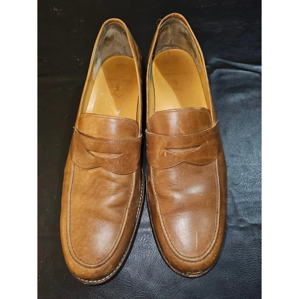 Polo Ralph Lauren Men's Alston Leather Penny Loafers Tan Brown Slip On 16D 16
